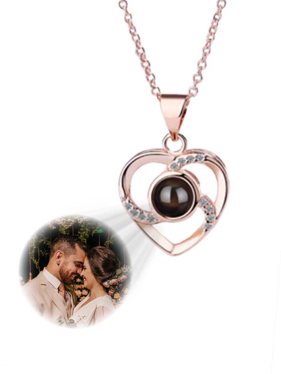 Triple Beam Heart Optical Pendant Necklace