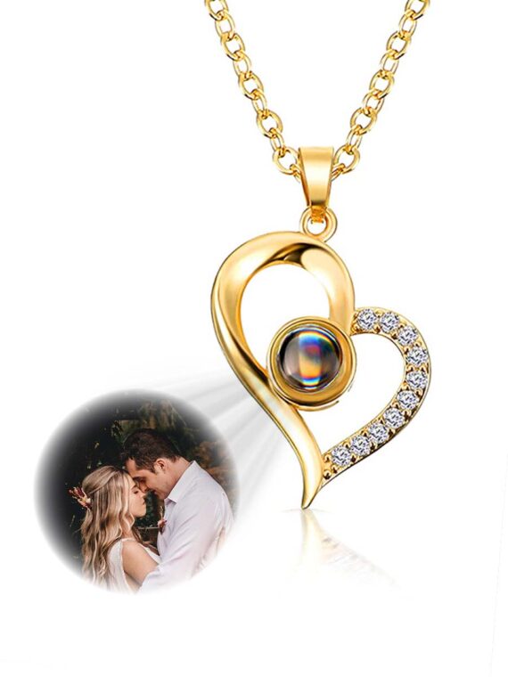 Skewed Heart Optical Pendant Necklace