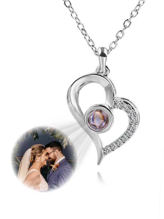 Skewed Heart Optical Pendant Necklace