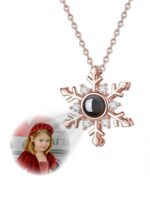 Snowflake Optical Pendant Necklace - Rose Gold