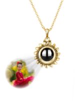 Sunflower Optical Pendant Necklace